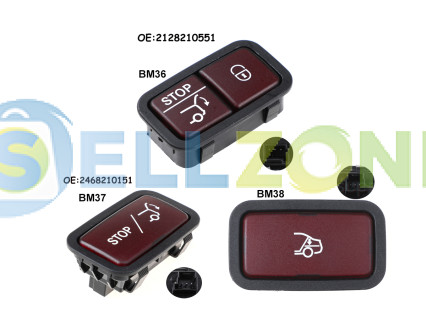 Τρία κουμπιά κλειδαριάς πορτμπαγκάζ για Mercedes C W205 GLC W253 S E ML GL R - BM36-BM37-BM38